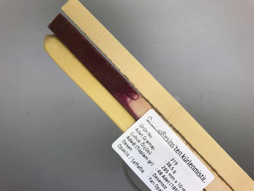 319 Çubuk Sıkma Kehribar - Adedi 37,5 gramdır. Adetle satılır. - 1