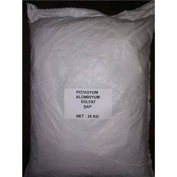 Potasyum Alüminyum Sülfat (Şap) – KAl(SO₄)₂·12H₂O – Beyaz Toz – 25 kg - 1