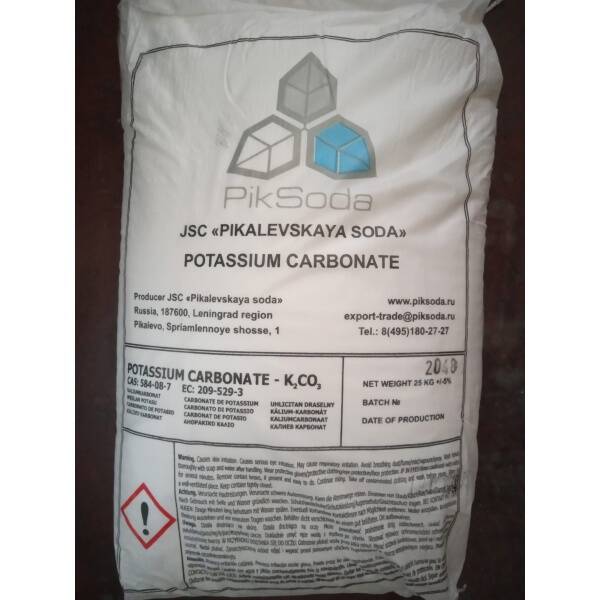 Potasyum Karbonat – K₂CO₃ – Beyaz Katı – 25 kg – Kore - 1