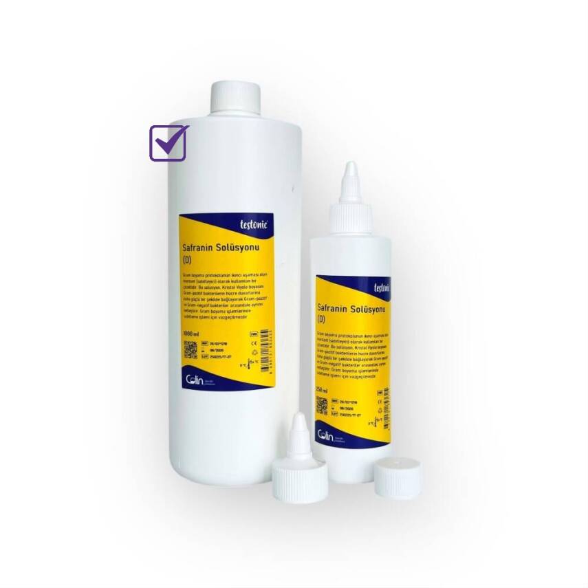 Safranin Solüsyonu (D) Gram Boyama için - 1 Litre - 1