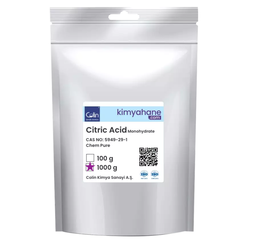 Sitrik Asit Monohidrat – C₆H₈O₇·H₂O (CAS 5949-29-1) - 1Kg - 1